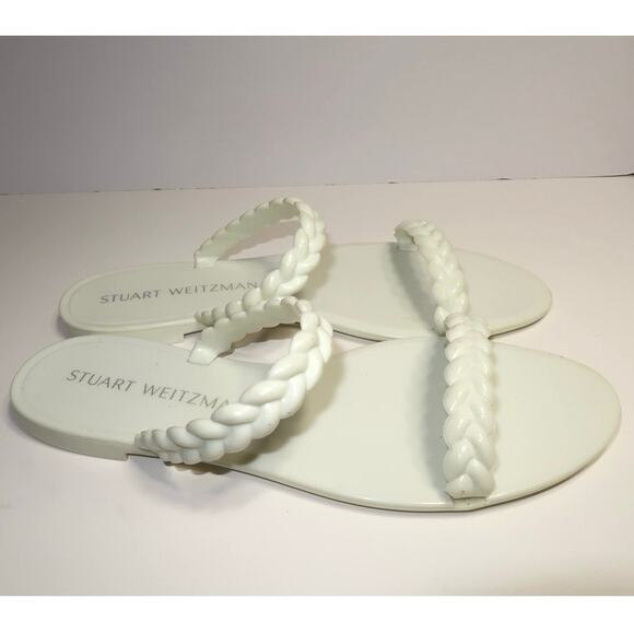 Stuart Weitzman Branded Rubber Jelly Slides White Size 10 - Picture 6 of 7
